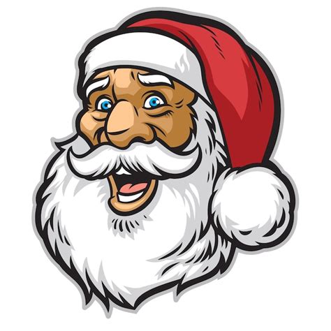 Premium Vector Cheerful Santa Claus Head