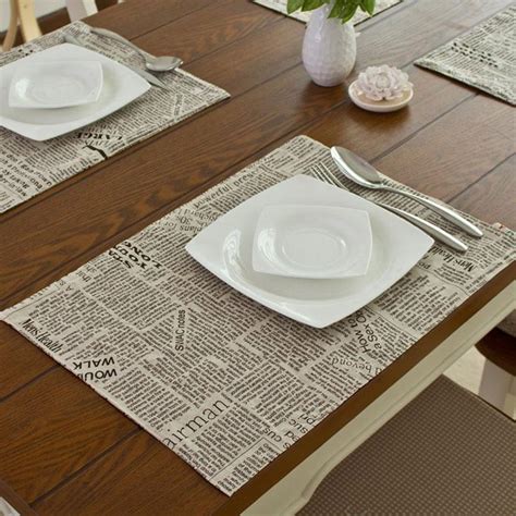 Hebe heat resistant placemats for wooden table. 2021 Dining Table Mat Coasters Heat Insulation Newpaper ...