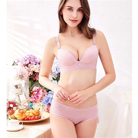 Sexy Lace Triangle Cup Bra Sets For Women Wireless Thin Cotton Breathable Comfortable Underwear