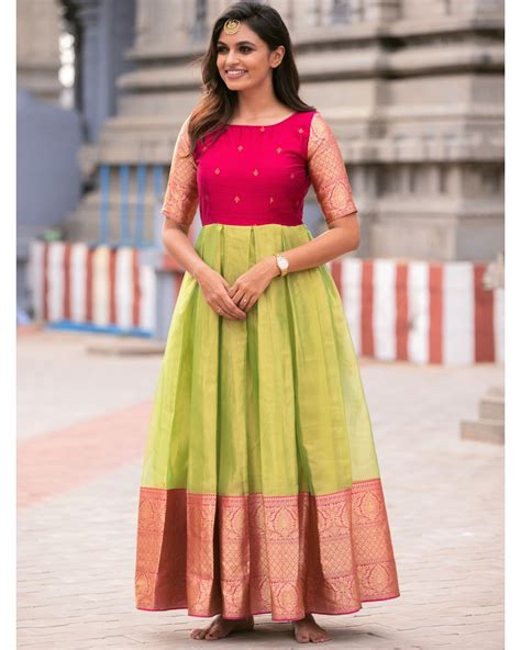 Pink And Green Tissue Dress By The Anarkali Shop The Secret Label