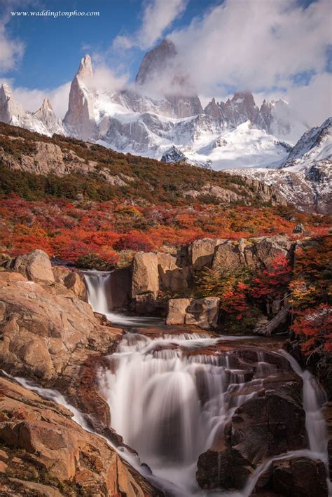 Mt Fitz Roy Patagonia Wonders Of The World Waterfall Scenery