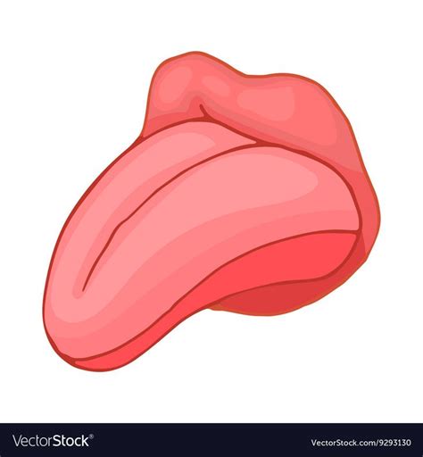 Human Tongue Icon Cartoon Style Royalty Free Vector Image Human