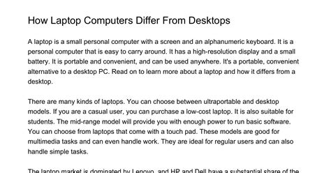 How Laptop Computers Differ From Desktopspaaccpdfpdf Docdroid