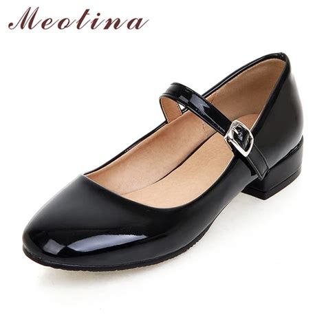Meotina Flat Shoes Women Mary Jane Ladies Shoes Flats Fall Buckle