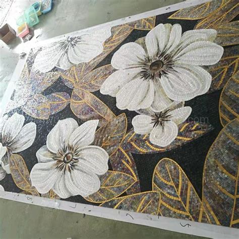 Flowers Mural Art Glass Mosaic Wall Patterns For Wall Decor China