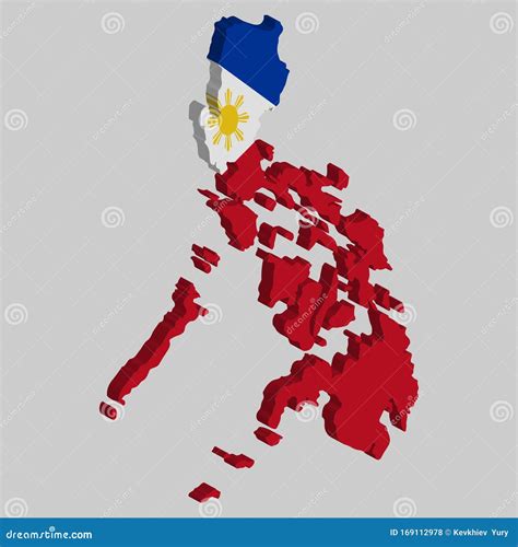 Philippines Map Flag Vector D Illustration Eps Stock Vector