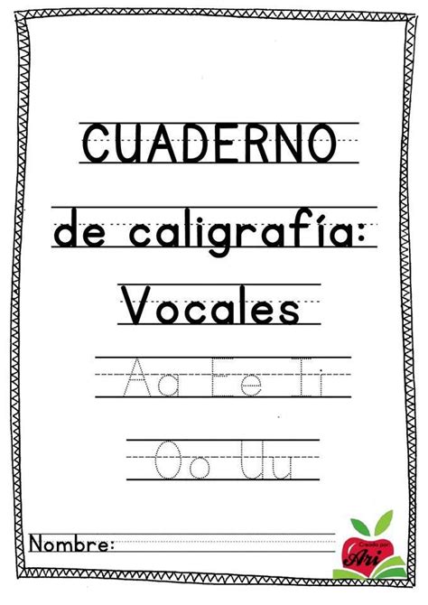 Cuaderno De Caligrafía Y Grafomotricidad Vocales Orientacion Andujar