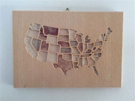 Wall Map Of The Continental United States By Jamieframedesign Wooden