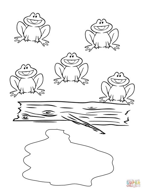 Frog coloring pages alphabet coloring pages printable coloring pages coloring pages for kids easy crafts for kids art for kids frogs for kids frog puppet frog print this big mouth frog printable coloring page for a cheap and easy activity for kids! Five Little Speckled Frogs coloring page | SuperColoring ...