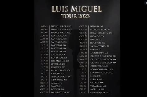 Anuncia Luis Miguel Las Fechas De Su ‘luis Miguel Tour 2023