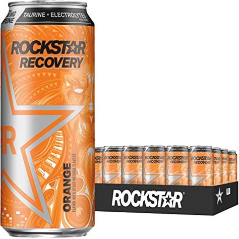 Rockstar Energy Drink Caffeine And Electrolytes Packaging May Vary Orange X Pack Of