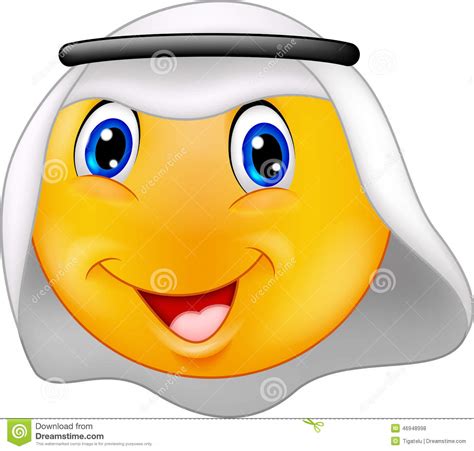Emoticonsmiley Met Arabische Kleding Vector Illustratie Illustration