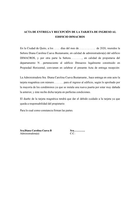Acta De Entrega Recepcion De Inventario Riset Gambaran