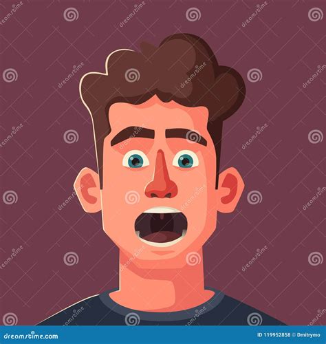 Frightened Man Character Cartoon Vector Illustration Stock Vector