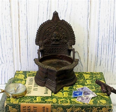 Antique indian bronze oil lamp. Antique bronze Hindu oil lamp - Indian temple oil lamp ...