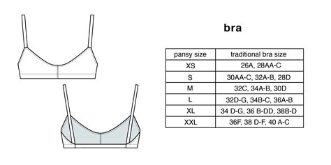 Bra Size Chart Pansy