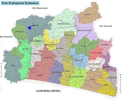 Peta Kabupaten Kebumen Lengkap Gambar HD Dan Keterangannya