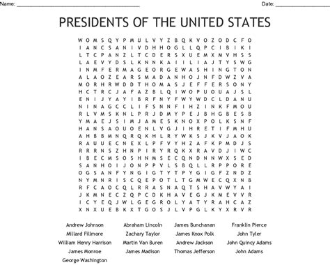 Presidents Wordsearch English Esl Worksheets For Distance Word