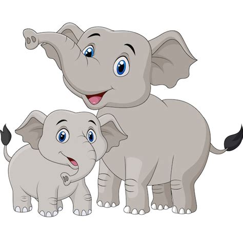 Premium Vector Cartoon Mother And Baby Elephant