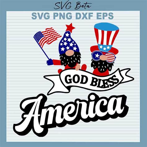 Patriotic God Bless America Svg Patriotic America Svg 4th Of July