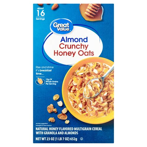 Great Value Almond Crunchy Honey Oats Cereal 23 Oz