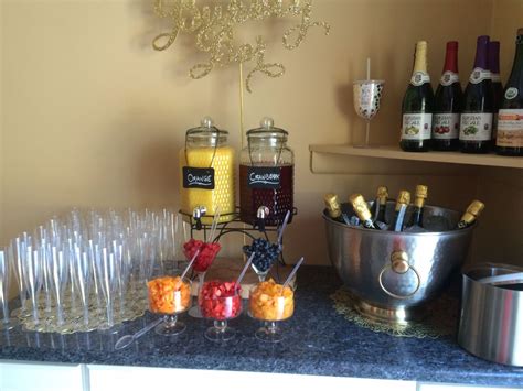 The Bridal Shower Bubbly Bar Fresh Fruit Juices And Sparkling Wine