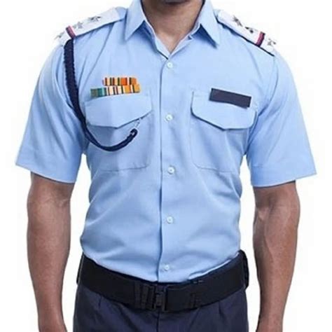 Cotton Sky Blue Base Security Guard Uniform Set Shirt Pant Size