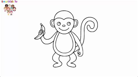 How To Draw A Monkey With A Banana Youtube