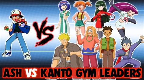 Ash Vs Kanto Gym Leaders Youtube