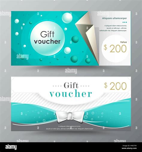 T Voucher Template Promotion Card Coupon Design Vector Stock