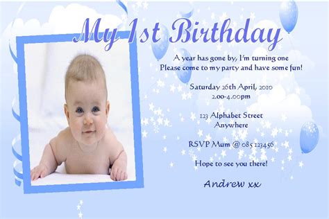 personalised birthday photo invitations boy design