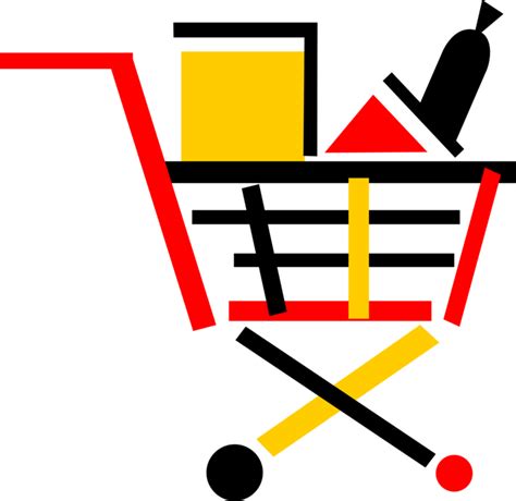 Vector Illustration Of Supermarket Grocery Store Shopping Clipart