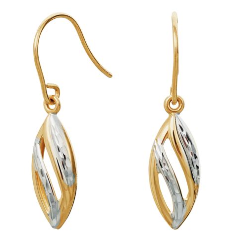 Revere 9ct Gold White Rhodium Diamond Cut Drop Earrings Review