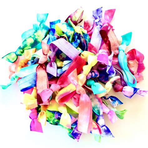 50 Assorted Tie Dye Hair Ties Elastic Hair Bands Tie Dye Etsy