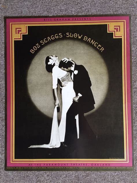 1974 Boz Scaggs Slow Dancer Pre Tour Bill Graham Poster 9500