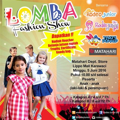 Lomba Fashion Show Anak Karawaci Tangerang Bulan Juni Lomba Anak