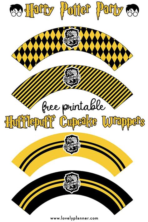 Free Printable Harry Potter Cupcake Wrappers Hufflepuff Lovely Planner