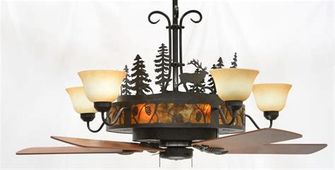 Click the image for larger image. Cedarcrest Chandelier Ceiling Fan - Rustic Lighting and Fans