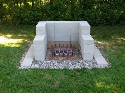 This firepit is constructed of firebrick with a concrete cap that has an old world look of weathered stone. Cinder blick fire pit. 4'x3'. Under $50! | Cinder block ...