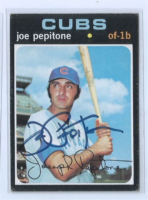 1971 Topps Joe Pepitone Chicago Cubs 90 Baseball Card Original Signed