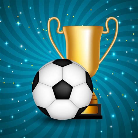 Winner Congratulations Background With Golden Cup And Football Ball