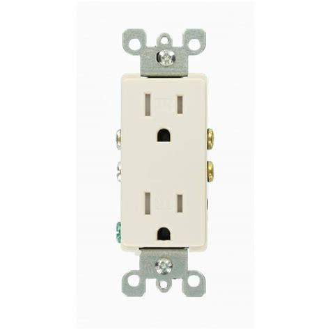 Leviton Decora 15 Amp Tamper Resistant Duplex Outlet Light Almond R56