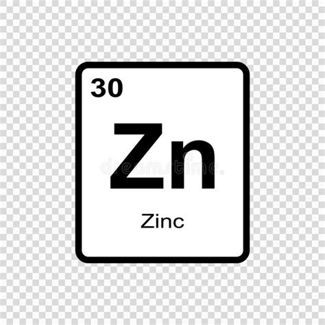 Chemical Element Zinc From The Periodic Table Stock Illustration