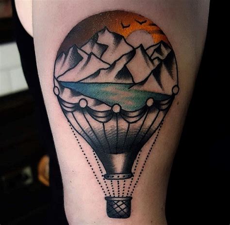 24 Hot Air Balloon Tattoos With Uplifting Meanings Tattooswin