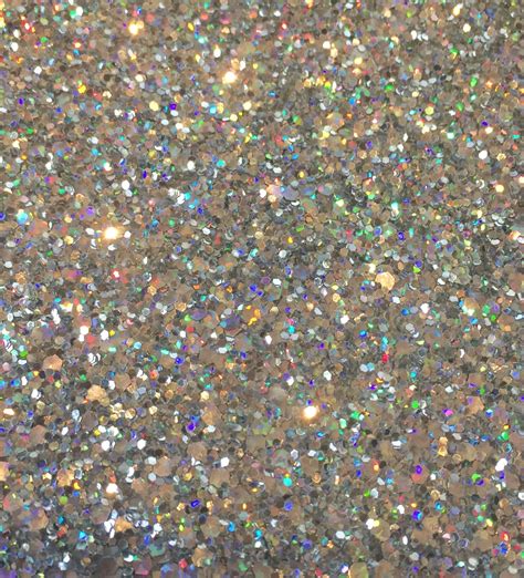 Silver Hologram Glam Glitter Wall Covering Glitter Silver Holographic