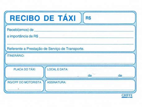 Recibo Taxi Bloco C F Av
