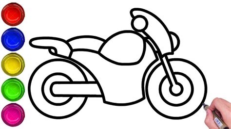 Easy Drawing Of A Motorcycle For Kids How To Draw A Motorcycle Easy