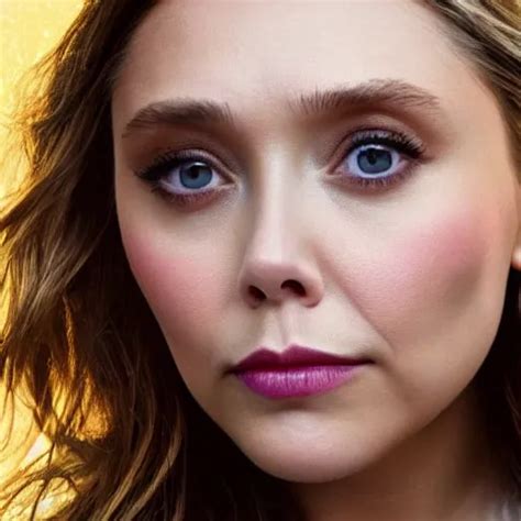 Elizabeth Olsen Hands On Her Face Posing For The Stable Diffusion