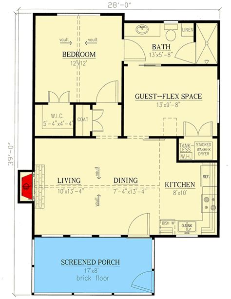 Plan 24391tw Compact And Versatile 1 To 2 Bedroom House Plan Small