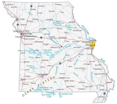 Map Of Missouri Mo Cities And Towns Printable City Maps